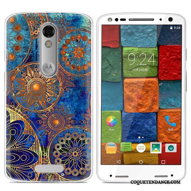 Moto X Force Coque Peinture Fluide Doux Multicolore Protection De Téléphone