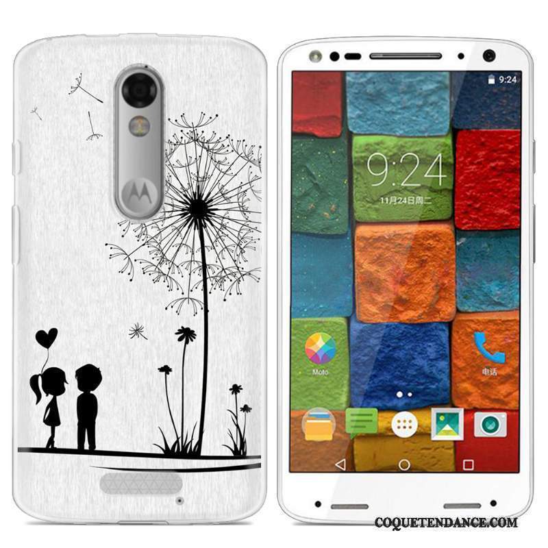 Moto X Force Coque Peinture Fluide Doux Multicolore Protection De Téléphone