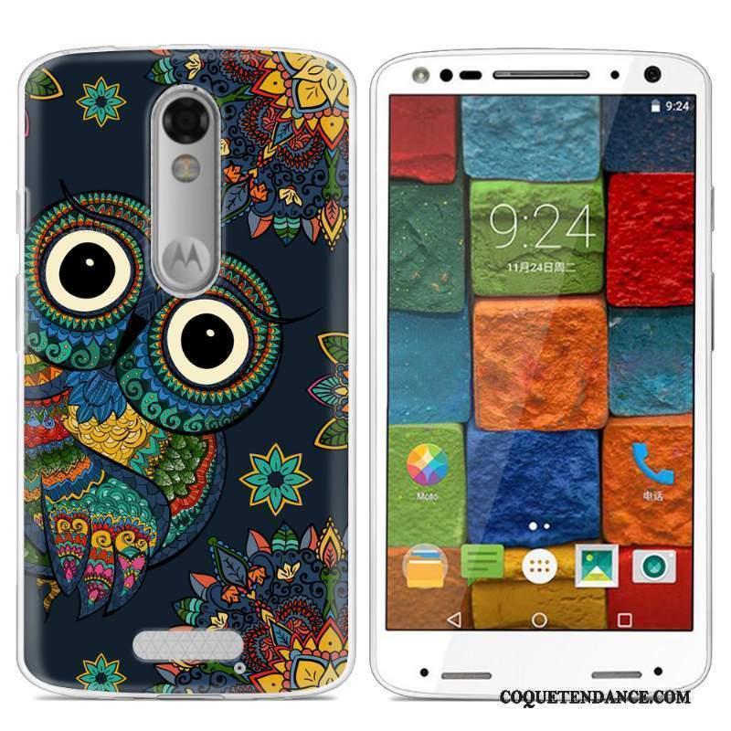 Moto X Force Coque Peinture Fluide Doux Multicolore Protection De Téléphone