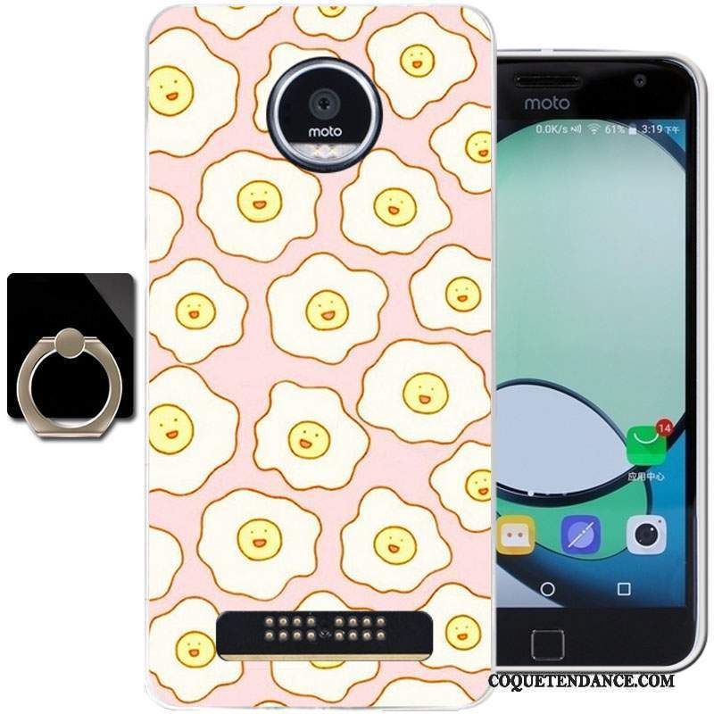 Moto Z Play Coque Dessin Animé Silicone Protection Rose