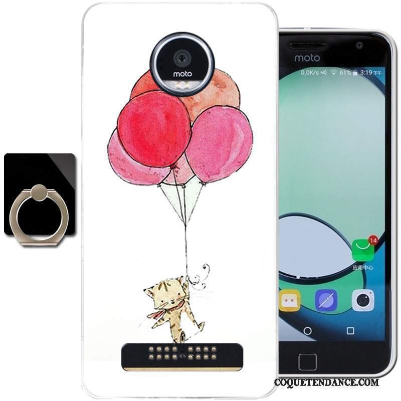 Moto Z Play Coque Dessin Animé Silicone Protection Rose