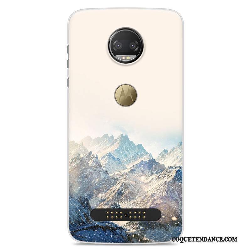 Moto Z2 Force Edition Coque Peinture Protection Bleu Étui