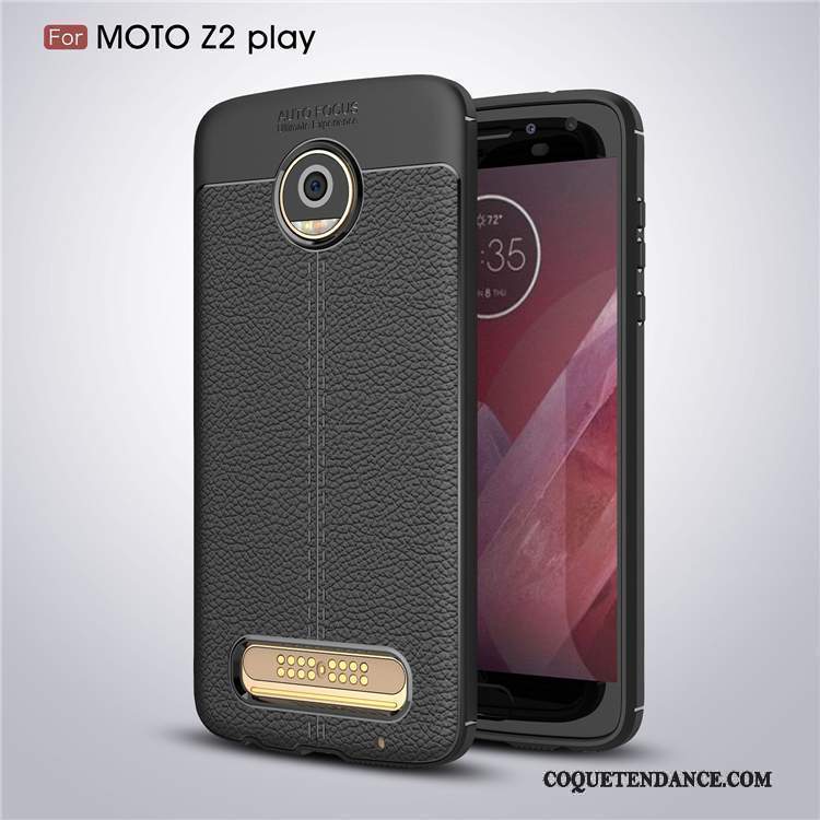 Moto Z2 Play Coque De Téléphone Modèle Fleurie Protection Incassable Noir