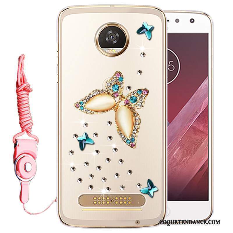 Moto Z2 Play Coque Or Strass Protection Étui De Téléphone