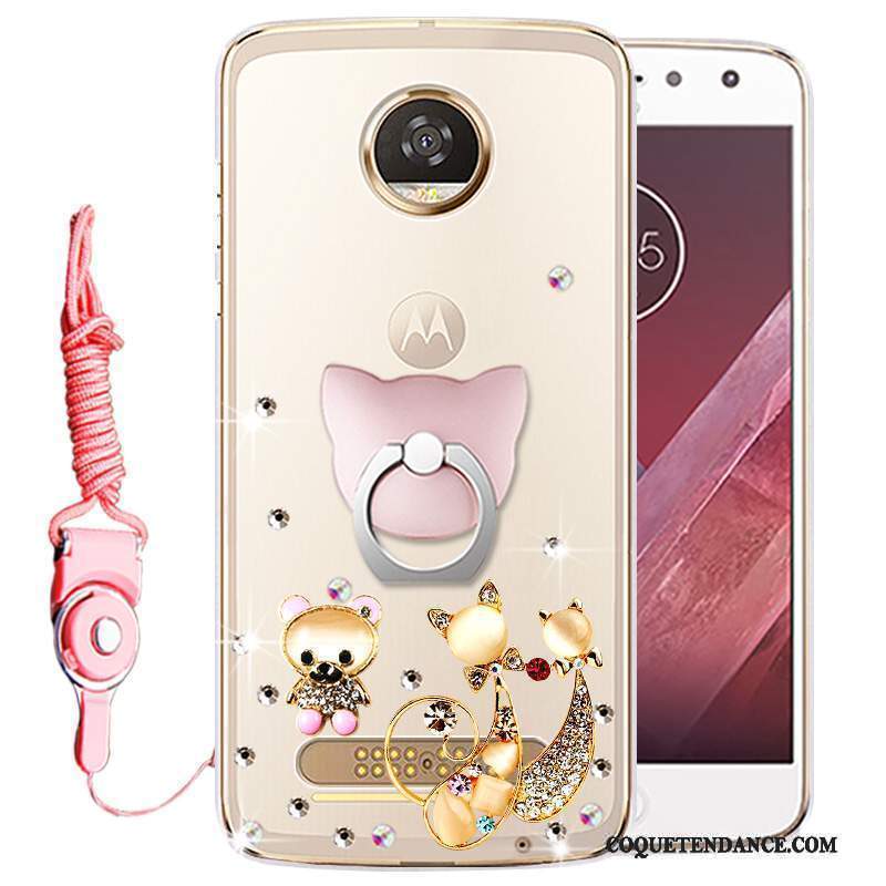 Moto Z2 Play Coque Or Strass Protection Étui De Téléphone