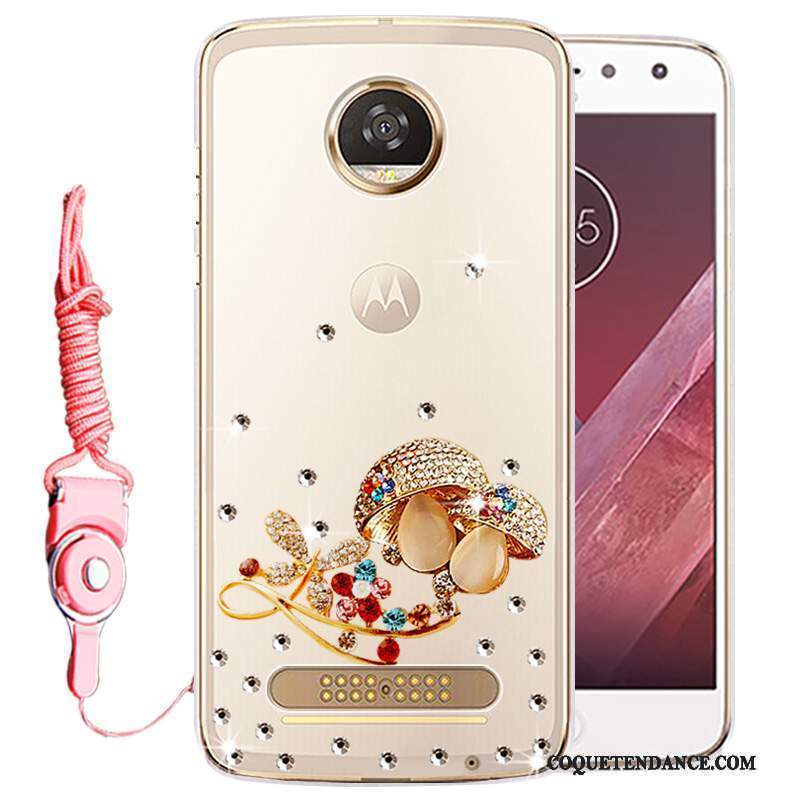 Moto Z2 Play Coque Or Strass Protection Étui De Téléphone