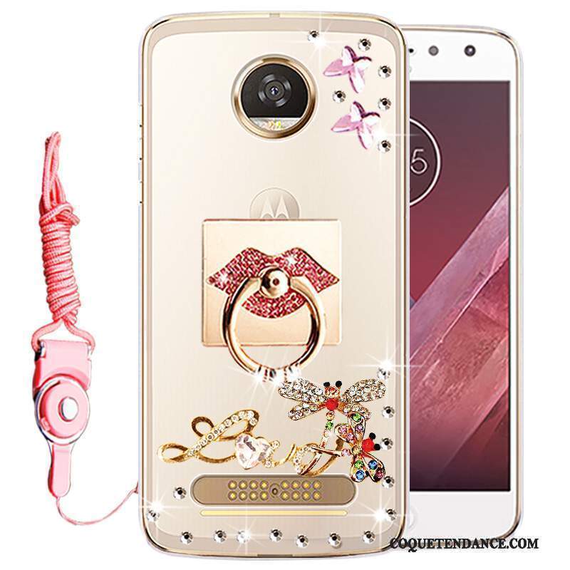 Moto Z2 Play Coque Or Strass Protection Étui De Téléphone