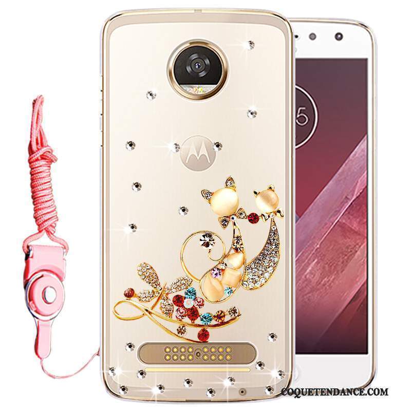 Moto Z2 Play Coque Or Strass Protection Étui De Téléphone