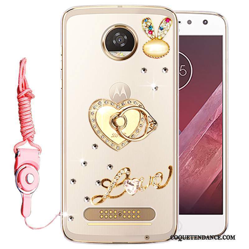 Moto Z2 Play Coque Or Strass Protection Étui De Téléphone