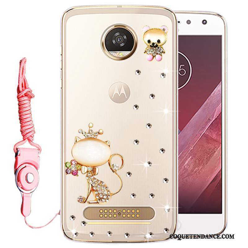 Moto Z2 Play Coque Or Strass Protection Étui De Téléphone