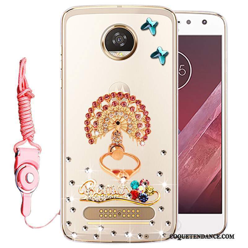 Moto Z2 Play Coque Or Strass Protection Étui De Téléphone