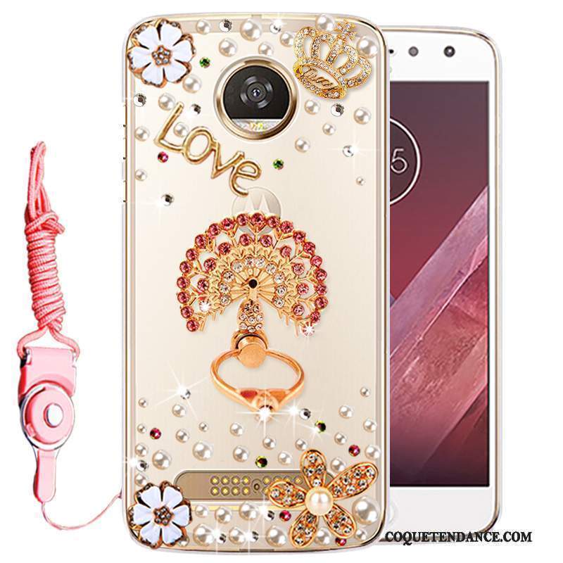 Moto Z2 Play Coque Or Strass Protection Étui De Téléphone