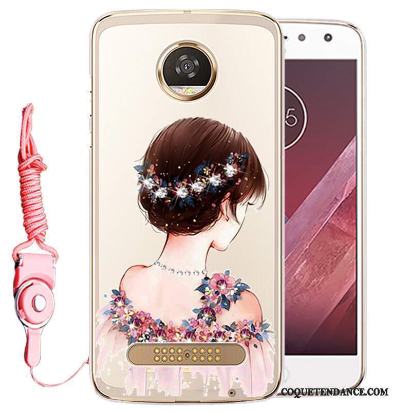 Moto Z2 Play Coque Or Strass Protection Étui De Téléphone