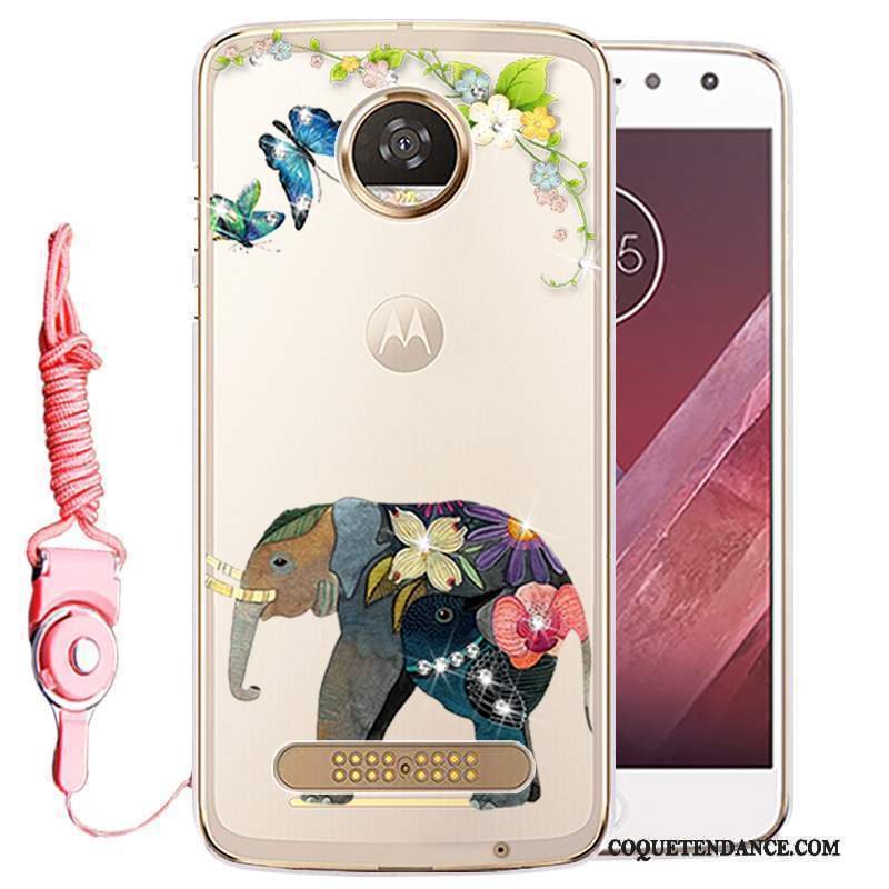 Moto Z2 Play Coque Or Strass Protection Étui De Téléphone