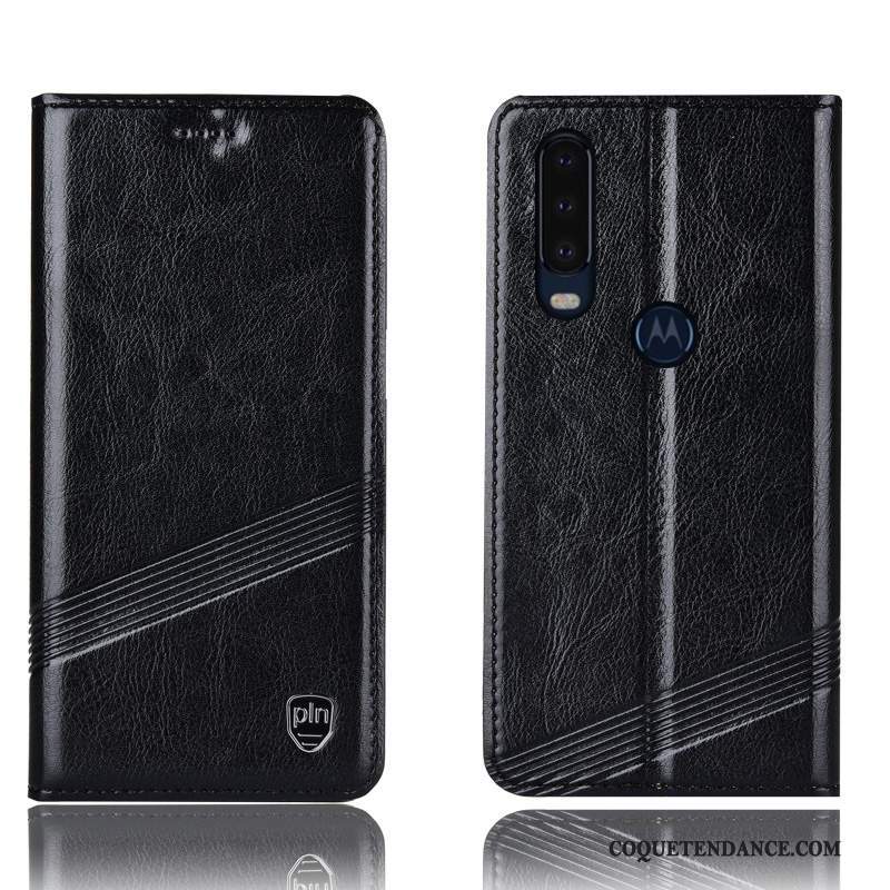 Motorola One Action Coque Protection Cuir Véritable Étui Housse De Téléphone