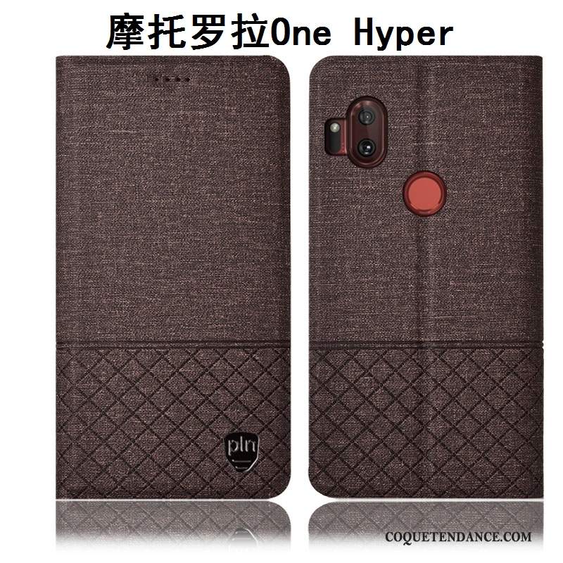 Motorola One Hyper Coque Gris Étui Protection Incassable Housse