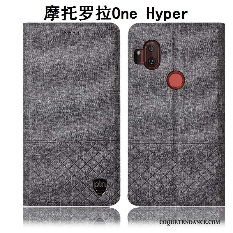 Motorola One Hyper Coque Gris Étui Protection Incassable Housse