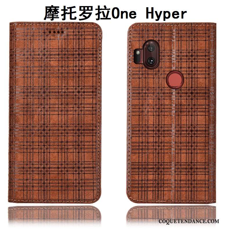 Motorola One Hyper Coque Housse Étui Étui En Cuir Incassable Protection