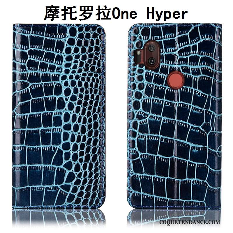 Motorola One Hyper Coque Incassable Crocodile De Téléphone Étui Étui En Cuir