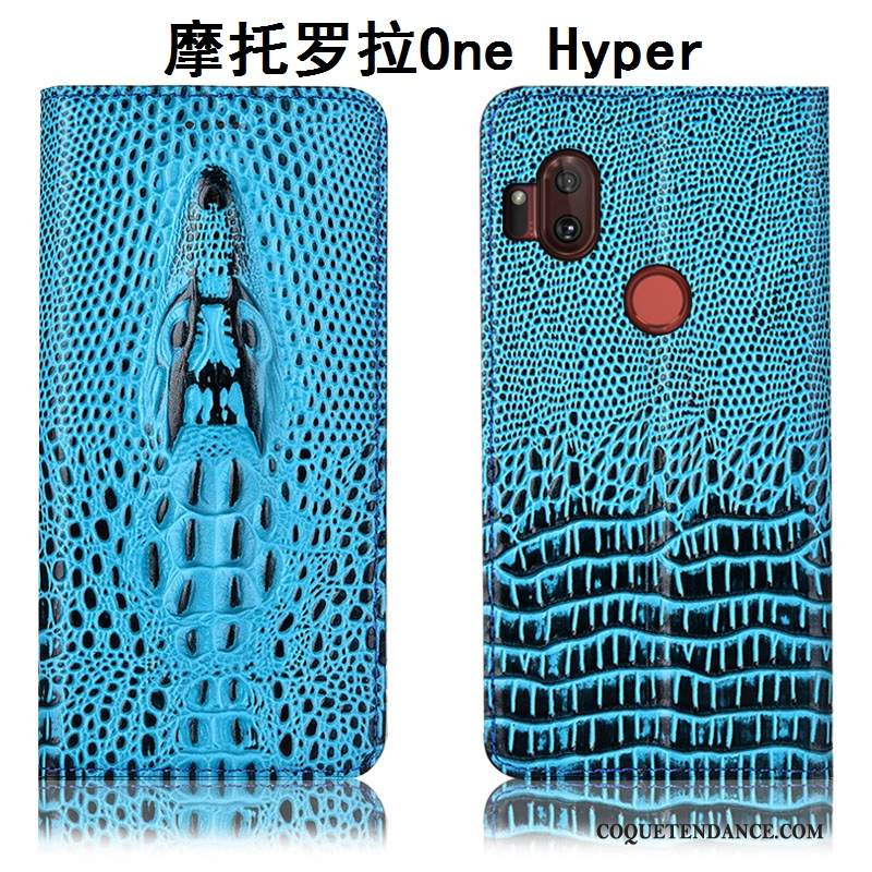 Motorola One Hyper Coque Étui Housse Cuir Véritable Protection Tout Compris