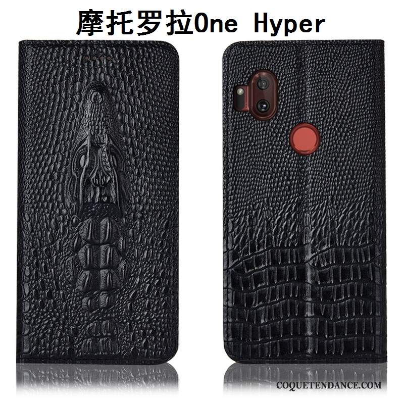 Motorola One Hyper Coque Étui Housse Cuir Véritable Protection Tout Compris