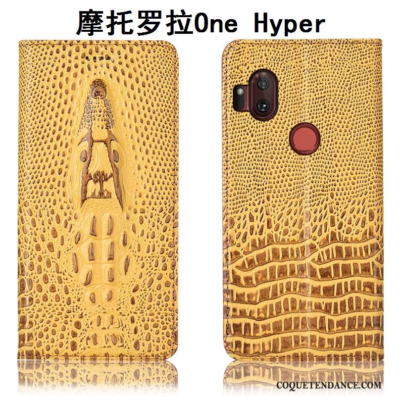 Motorola One Hyper Coque Étui Housse Cuir Véritable Protection Tout Compris