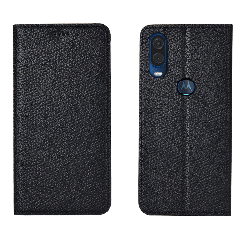 Motorola One Vision Coque Bleu Marin Modèle Fleurie Housse Étui Incassable