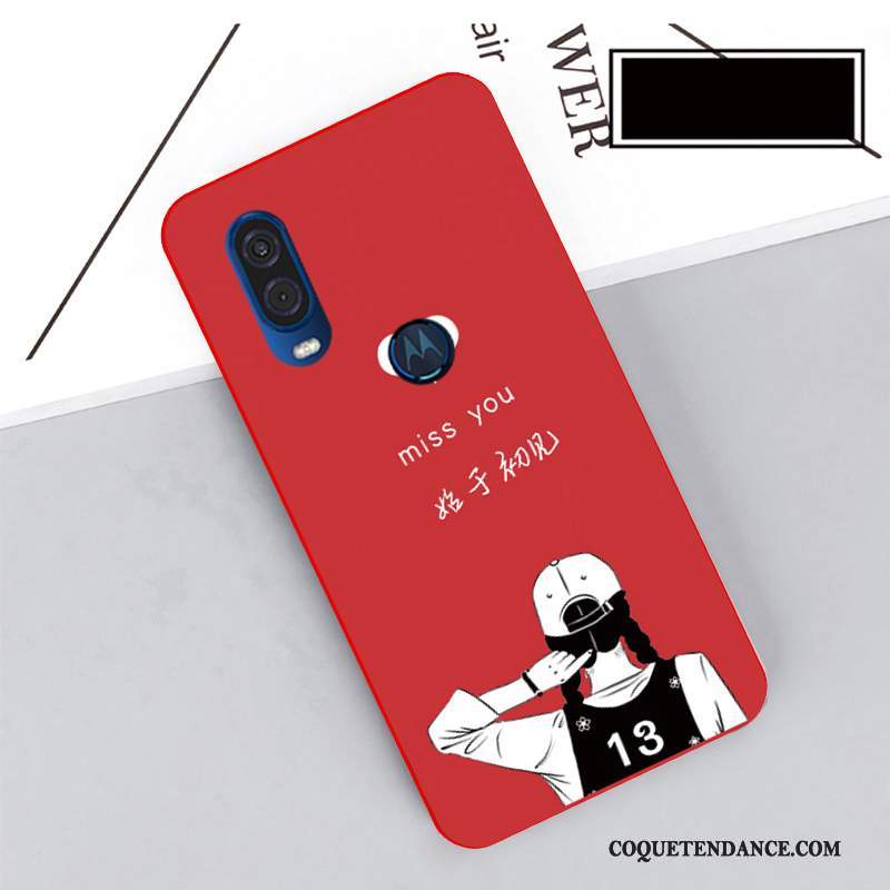 Motorola One Vision Coque Noir Étui De Téléphone Fluide Doux Protection