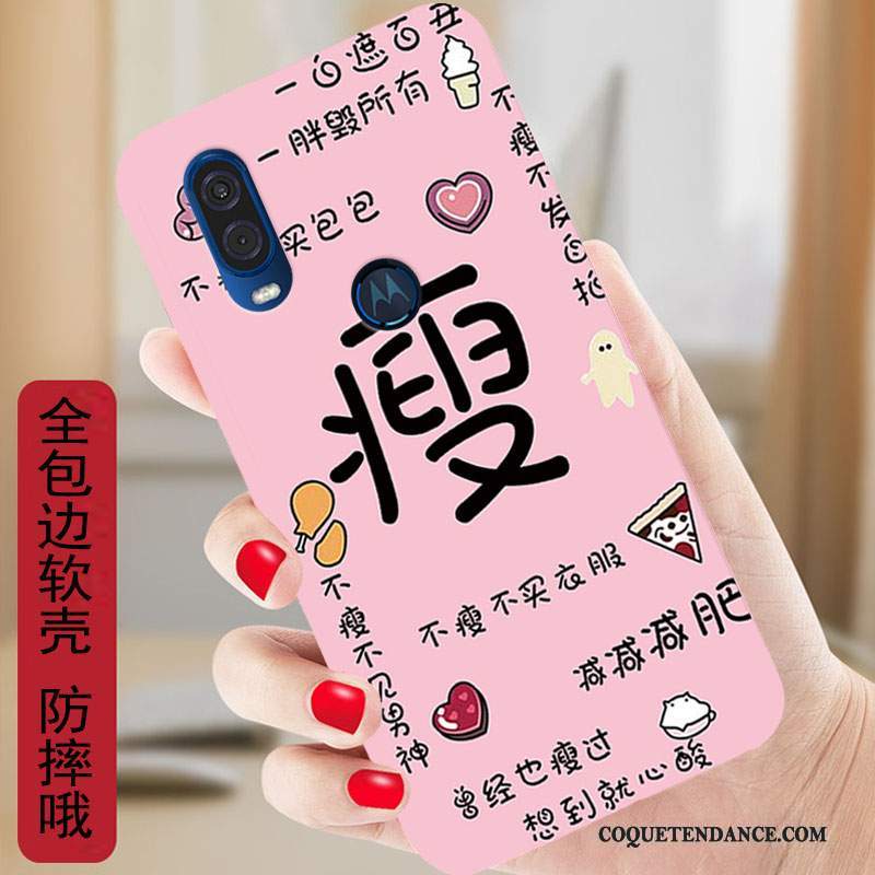 Motorola One Vision Coque Protection Rouge Étui Fluide Doux