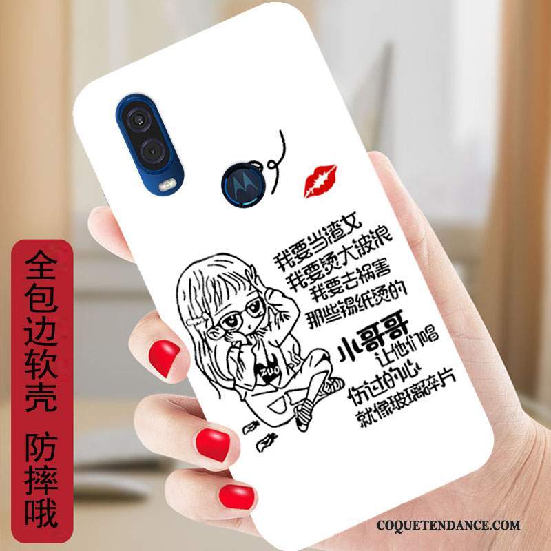 Motorola One Vision Coque Protection Rouge Étui Fluide Doux