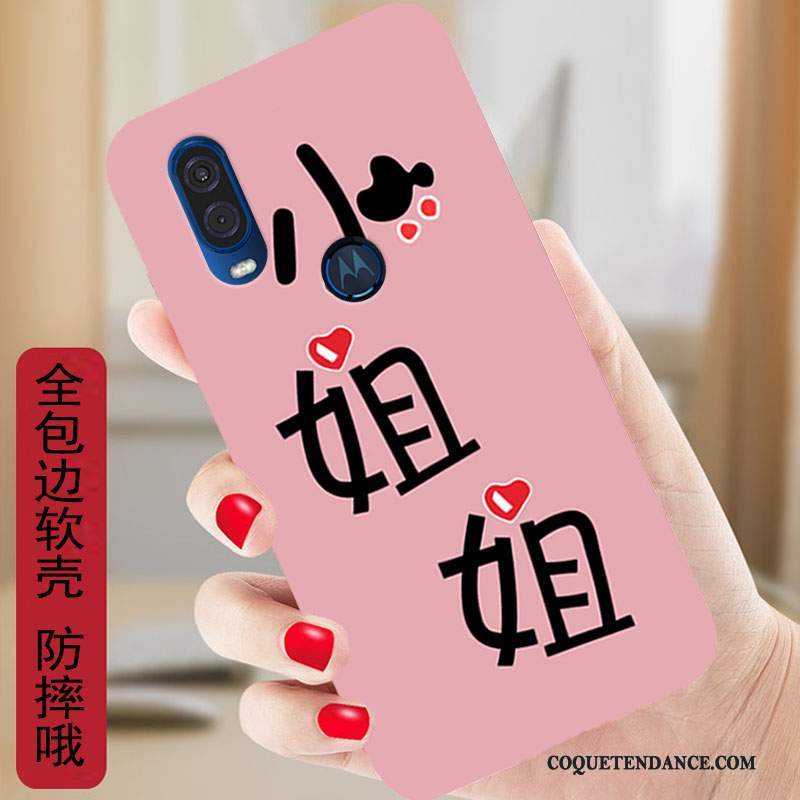 Motorola One Vision Coque Protection Rouge Étui Fluide Doux