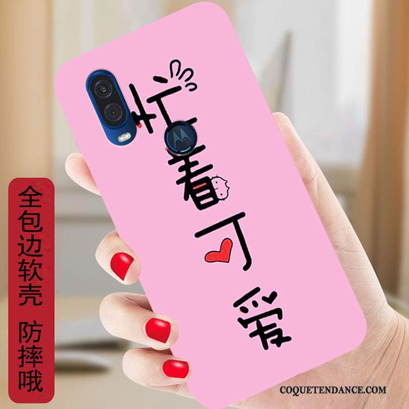 Motorola One Vision Coque Protection Rouge Étui Fluide Doux