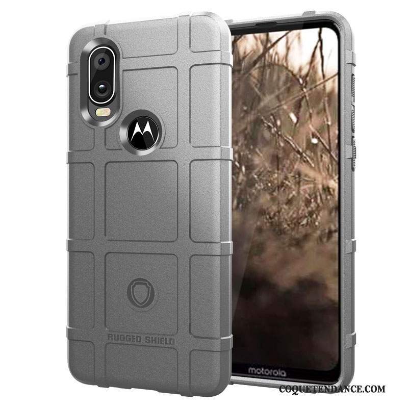 Motorola One Vision Coque Protection Étui Bleu Silicone De Téléphone