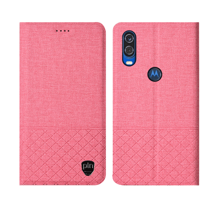 Motorola One Vision Coque Étui Rose Étui En Cuir Housse De Téléphone