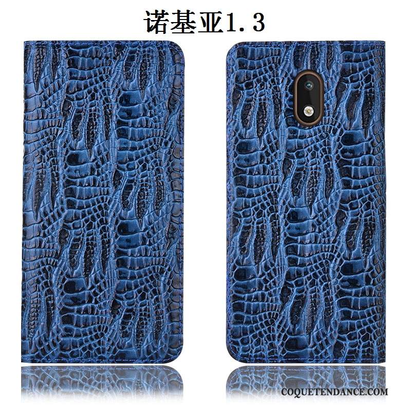 Nokia 1.3 Coque Protection Crocodile Noir De Téléphone Incassable