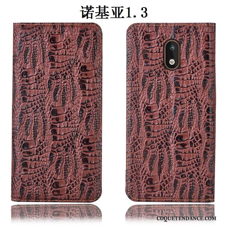 Nokia 1.3 Coque Protection Crocodile Noir De Téléphone Incassable