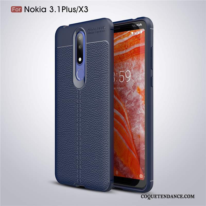 Nokia 3.1 Plus Coque Antidérapant Modèle Fleurie Protection Étui Fluide Doux