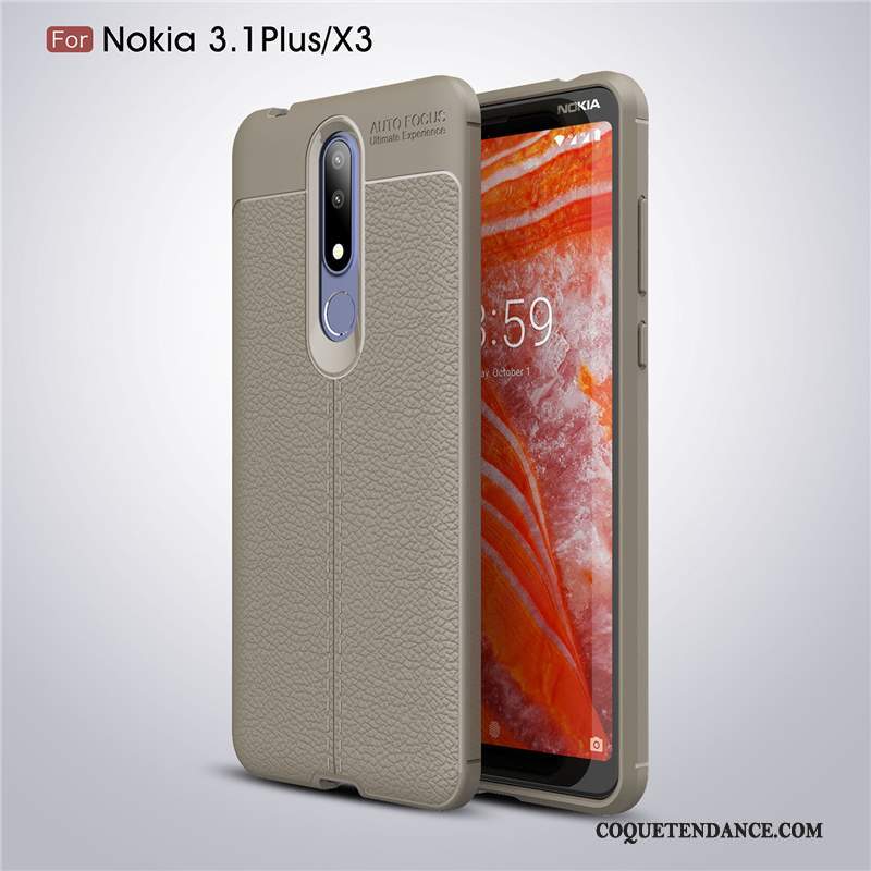 Nokia 3.1 Plus Coque Antidérapant Modèle Fleurie Protection Étui Fluide Doux