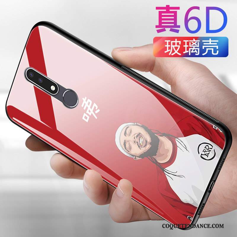 Nokia 3.1 Plus Coque Chat De Téléphone Charmant Rouge Dessin Animé
