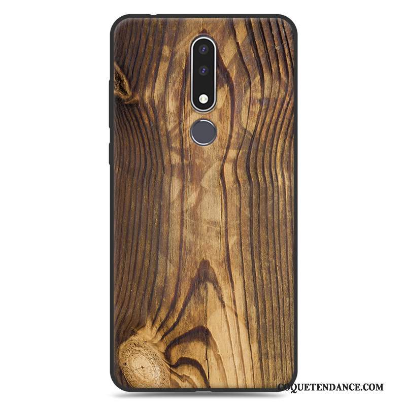 Nokia 3.1 Plus Coque Simple Fluide Doux Silicone Protection Grain De Bois