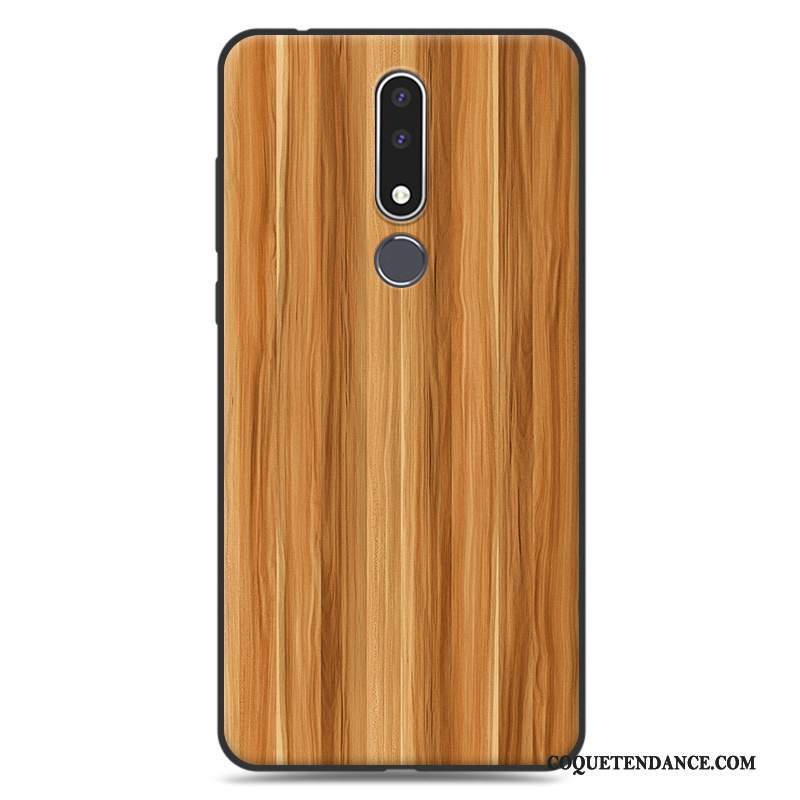 Nokia 3.1 Plus Coque Simple Fluide Doux Silicone Protection Grain De Bois