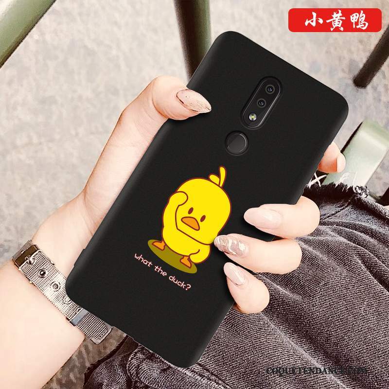 Nokia 4.2 Coque De Téléphone Protection Noir Dessin Animé Délavé En Daim