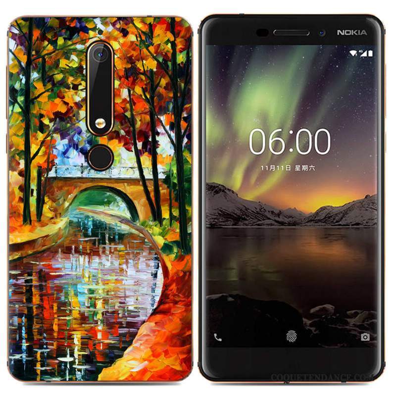 Nokia 5.1 Plus Coque Multicolore Fluide Doux De Téléphone Tendance Étui