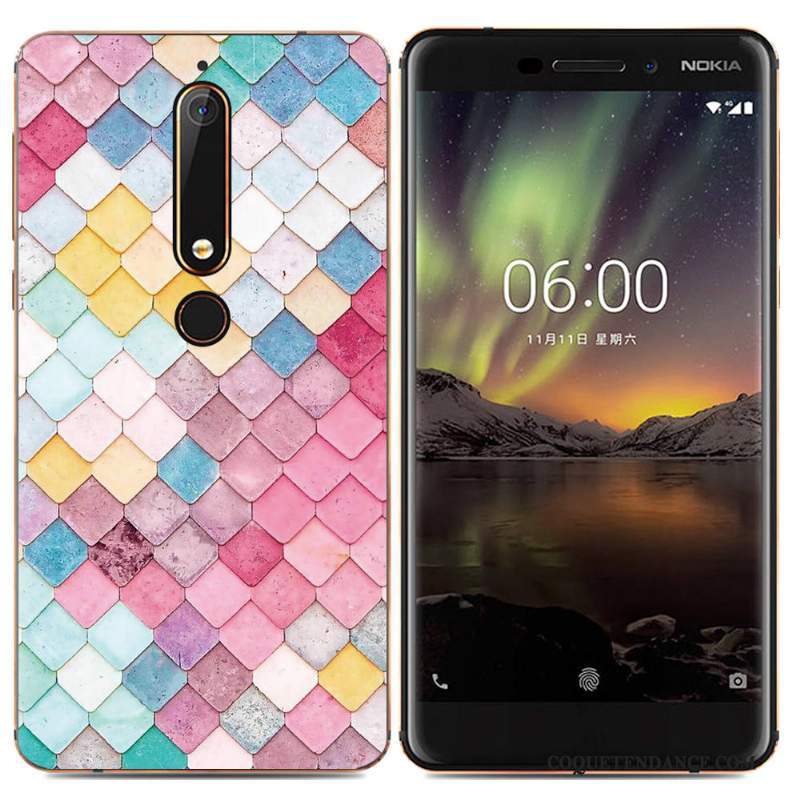 Nokia 5.1 Plus Coque Multicolore Fluide Doux De Téléphone Tendance Étui