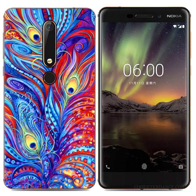 Nokia 5.1 Plus Coque Multicolore Fluide Doux De Téléphone Tendance Étui