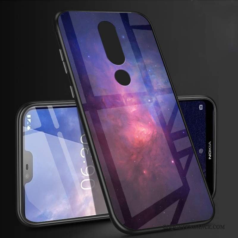 Nokia 5.1 Plus Coque Verre Dessin Animé Étui Blanc