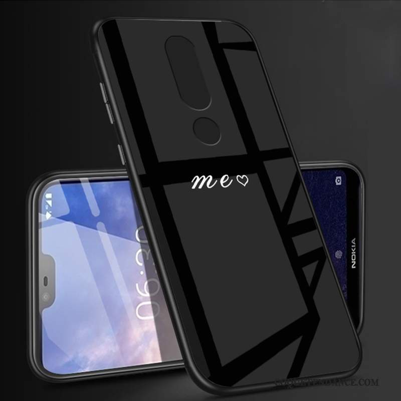 Nokia 5.1 Plus Coque Verre Dessin Animé Étui Blanc