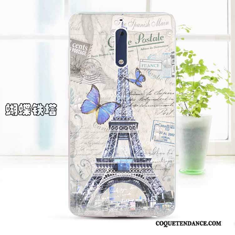 Nokia 5 Coque Dessin Animé Protection Jaune Transparent Étui