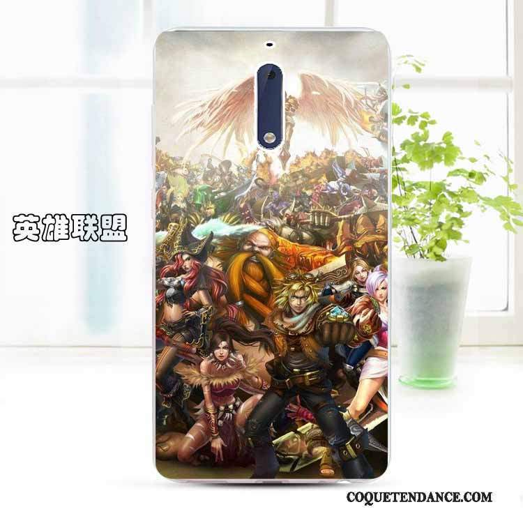 Nokia 5 Coque Dessin Animé Protection Jaune Transparent Étui