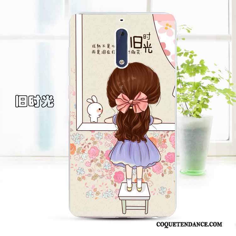 Nokia 5 Coque Dessin Animé Protection Jaune Transparent Étui